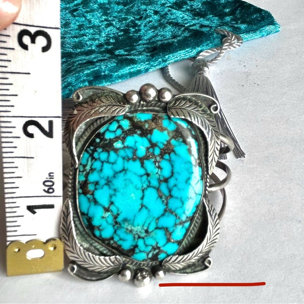 BEAUTIFUL “ONE OF A KIND” 2” KINGMAN Turquoise Silver Artisan STATEMENT Bracelet - Picture 9 of 16